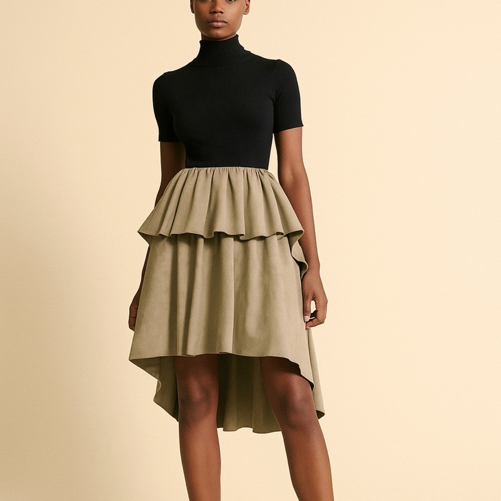 NWT Alexis Mabille Juan/Lisa FrouFrou Skirt in Sand